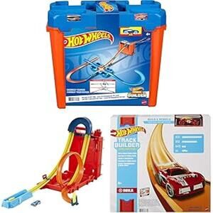NWT Mattel Hot Wheels Track Builder Deluxe Stunt Box Playset w/ Car – 25 Pieces